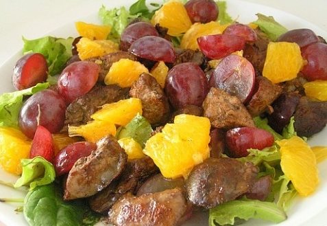 Salada de fígado de frango