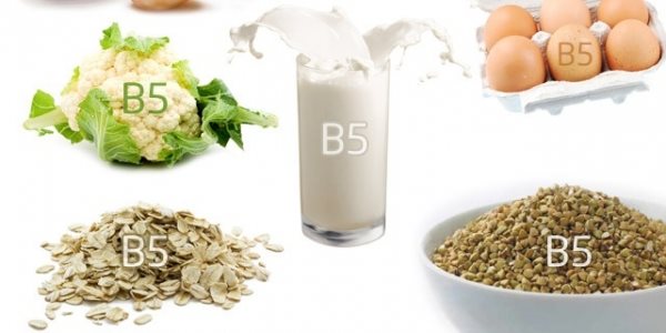 Lista de produtos com vitamina B5. A proporção do teor de vitaminas