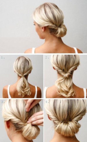 Lindo penteado para cabelos médios. Foto como fazer você mesmo