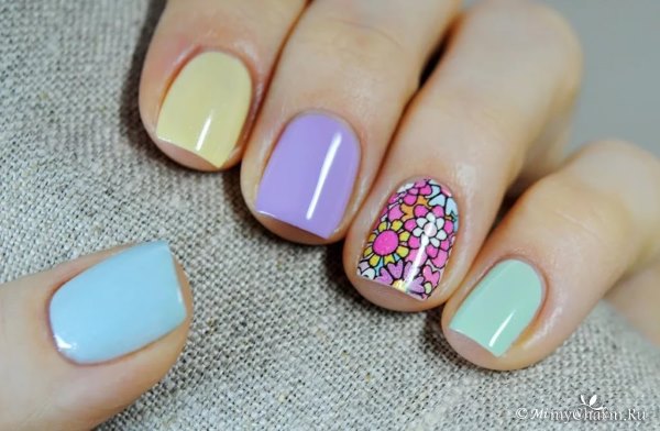 Manicure em tons pastel. Ideias suaves para manicure com fotos