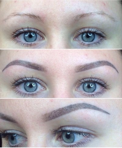 Maquillage permanent des sourcils - qu'est-ce que c'est, technique capillaire, sourcils en poudre, photo