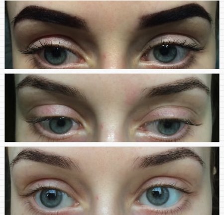 Maquillage permanent des sourcils - qu'est-ce que c'est, technique capillaire, sourcils poudrés, photo