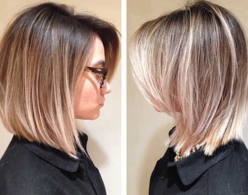 Corte de cabelo bob longo com e sem franja. Quadrado assimétrico, bob-square, com foice. Uma foto