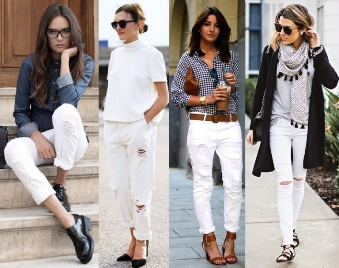 Com o que vestir jeans branco no verão e no inverno, feminino e masculino. Uma foto