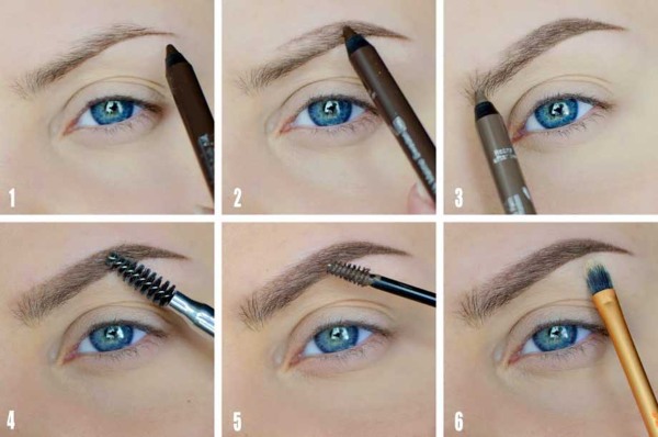 Crayon à sourcils. Meilleur achat: sourcils, sourcils, Maybelline, Eva. Peignez correctement les sourcils par étapes, photo