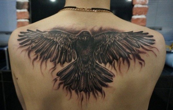 Tattoo Wings (aripă) pe spate - adică pentru fete și bărbați. O fotografie