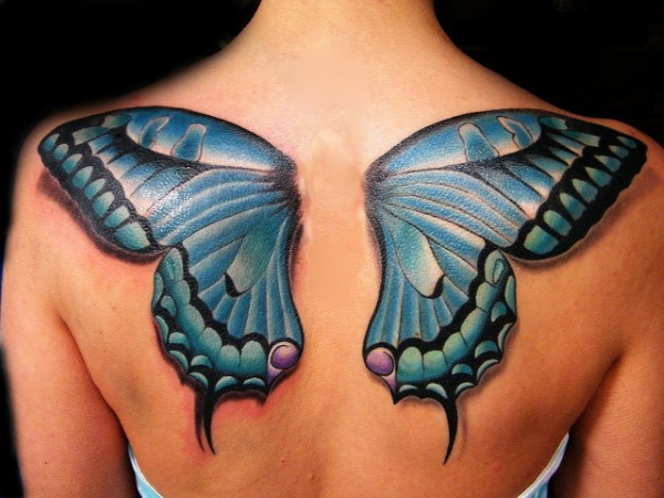 Tattoo Wings (aripă) pe spate - adică pentru fete și bărbați. O fotografie