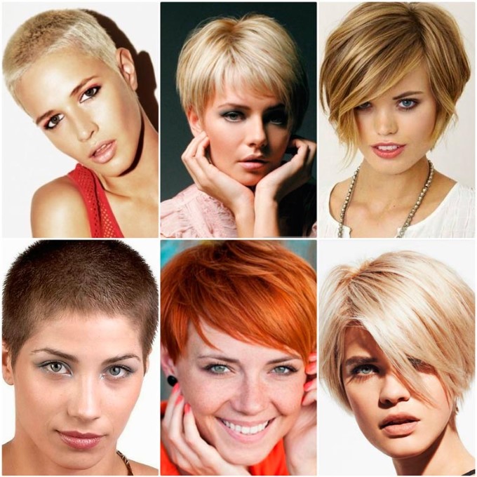 Cortes de cabelo para cabelos curtos 2024 para mulheres, fotos para todos os dias que não exigem penteado para um rosto oval e redondo, vistas frontal e traseira