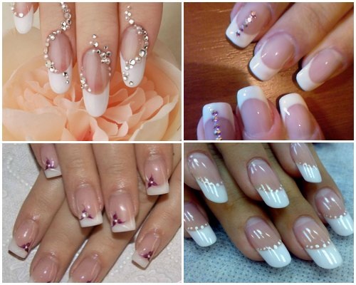 Manicure monocromática 2024. Novidades fotográficas para unhas curtas, ideias com strass, brilhos