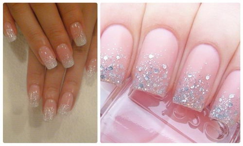 Manucure monochrome 2024. Nouveautés photo pour ongles courts, idées avec strass, paillettes