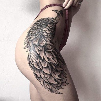 Tatuagem de pássaro - significado para meninas tatuagens de uma águia, falcão, pomba, andorinha, coruja, bando de pássaros. Fotos e esboços