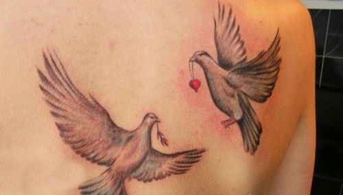 Tatuagem de pássaro - significado para meninas tatuagens de uma águia, falcão, pomba, andorinha, coruja, bando de pássaros. Fotos e esboços