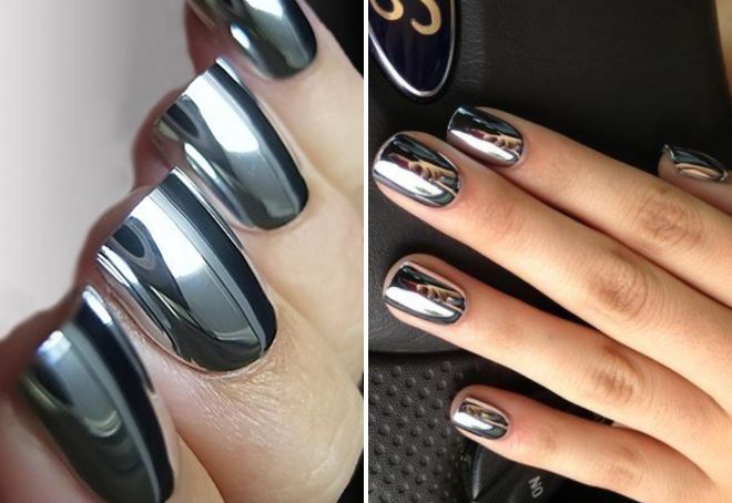 Manicure preta para unhas curtas. Foto, geometria de desenho, com strass, novos itens com brilhos, fricção, buracos