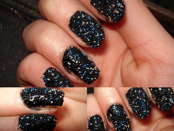 Manicure preta para unhas curtas. Foto, geometria de desenho, com strass, novos itens com brilhos, fricção, buracos