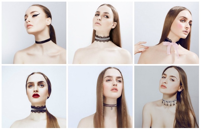 Chokers pe gât: fotografii de femei și bărbați. Cum se fac chokers din margele, piele, dantelă, căști, colier cu inel