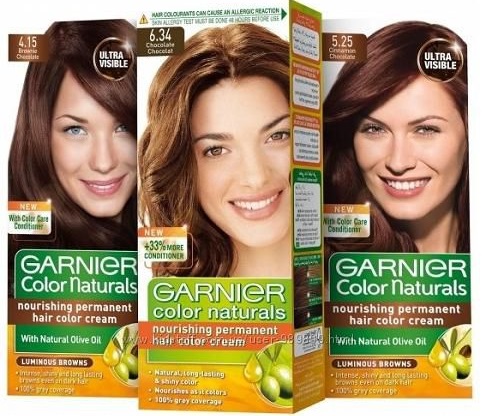 Tinta de cabelo castanho claro Garnier, Estelle, Loreal, Kapus, Palet, Igor. Paleta, foto no cabelo