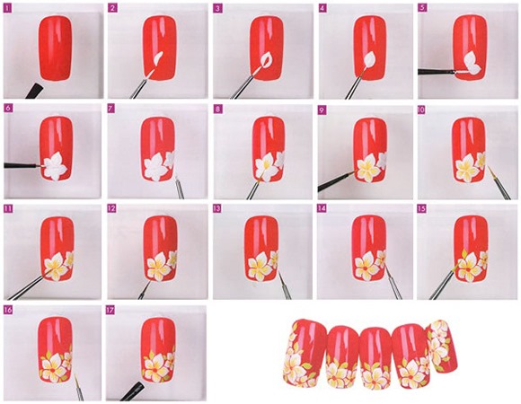 Aprender a pintar as unhas com esmalte de gel, tintas acrílicas, agulha, desenhar linhas finas, padrões, cachos. Passo a passo com foto