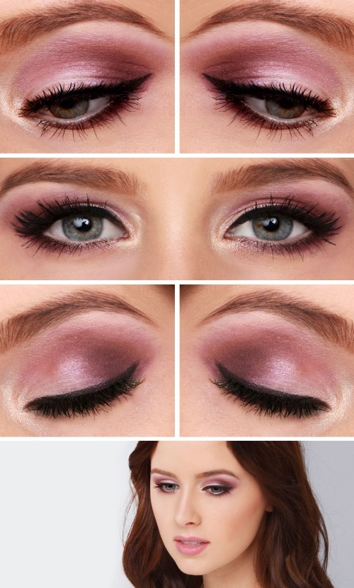 Maquillage pour brunes aux yeux marrons pour peau claire et foncée, pour agrandir les yeux, pour tous les jours, séance photo, Smoky ice, nude