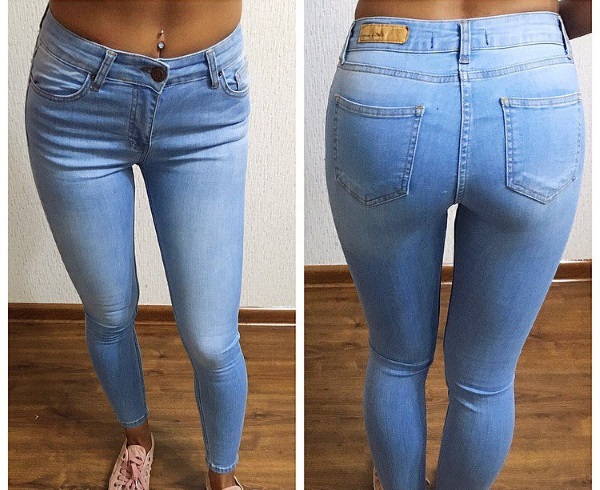 Jeans justos para mulheres. Fotos, quem tem terno, o que vestir com cintura alta, corte, bordado, buracos nos joelhos, corte