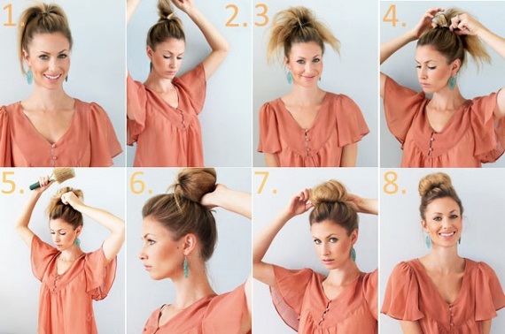 Comment faire un chignon en désordre pour les cheveux moyens à longs: modernes, hauts, bas, volumineux. Instructions étape par étape, photo