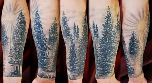 Tatouages ​​sur manches pour filles: noir et blanc, couleur, espace, biomécanique, Japon, Polynésie, dragon, forêt, fleurs, Chicano, loup, vieille école, samouraï. Combien ça coûte pour se faire tatouer