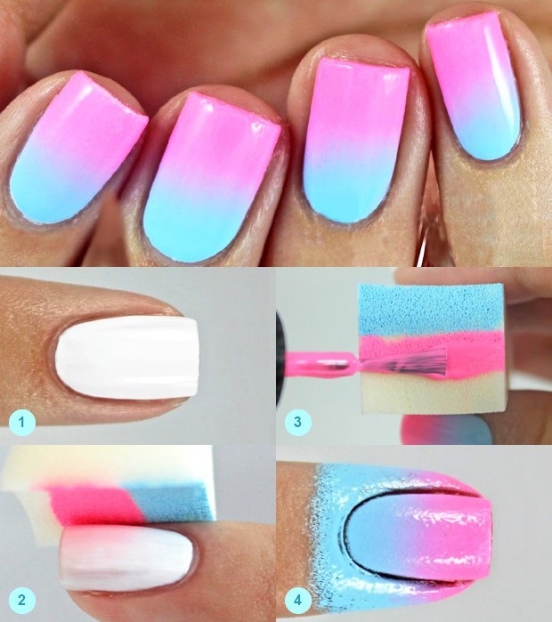 Unhas de transição de cores: foto, combinação de cores. Idéias sem design: duas cores, três cores, várias cores