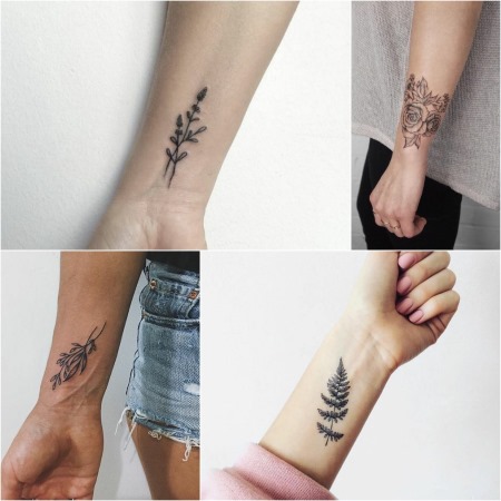 Lindas tatuagens para meninas. Foto de inscrições, tatuagens femininas claras, emparelhadas, pequenas no braço, pulso, coxa, ombro, perna, abdômen