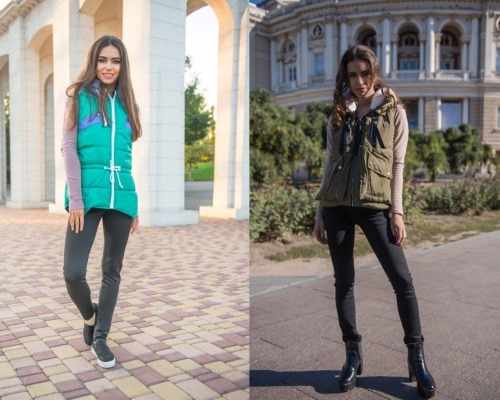 Gilet femme: types et modèles, tendances de la mode 2024. Photo