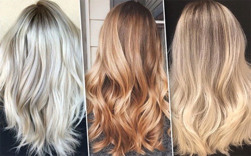 Colorare complexă a părului pentru blonde, brunete. Fotografie pentru păr mediu, scurt, lung