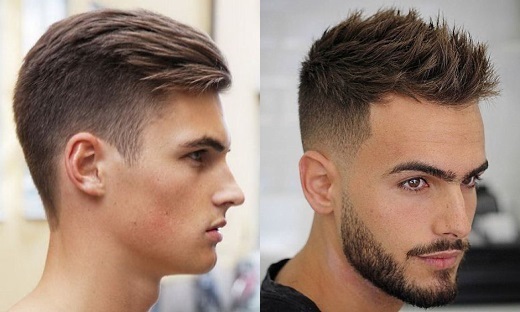 Coupe de cheveux pour hommes canadienne. La photo est classique, sportive, courte, allongée, avec une frange. À quoi il ressemble. Technique d'exécution par étapes, avec une machine