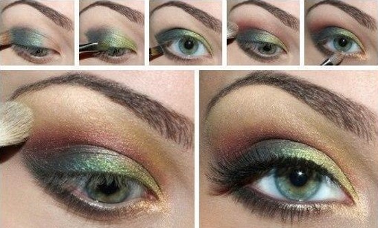 Maquillage yeux verts et cheveux foncés, clairs, rouges, pour tous les jours, pour un mariage. Instruction étape par étape