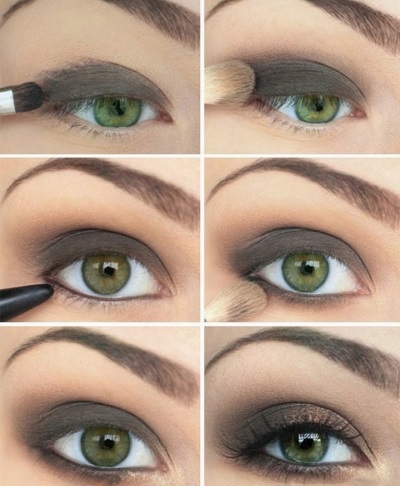 Maquillage yeux verts et cheveux foncés, clairs, rouges, pour tous les jours, pour un mariage. Instruction étape par étape