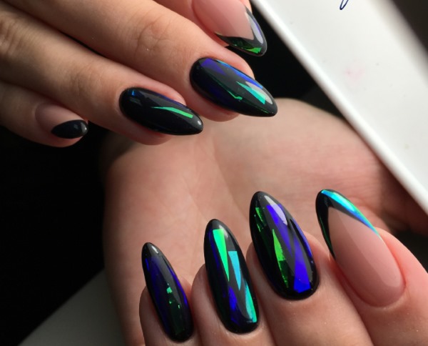 Idéias de design de unhas em forma de amêndoa. Novos itens com uma imagem, francês, ombre