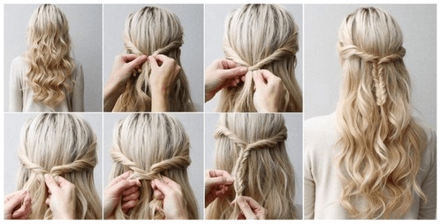 Penteado fácil para cabelos médios em 5 minutos. Foto como fazer passo a passo em casa