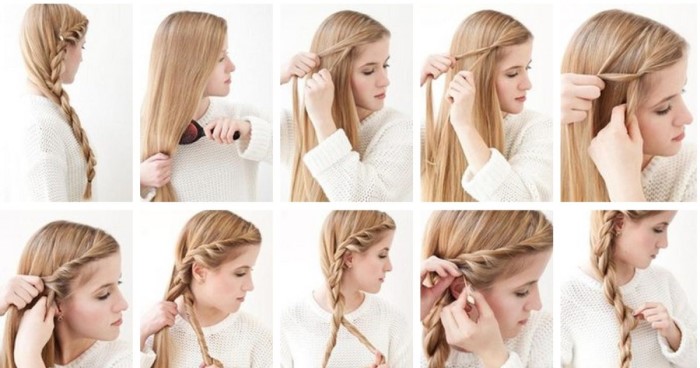 Penteado fácil para cabelos médios em 5 minutos. Foto como fazer passo a passo em casa