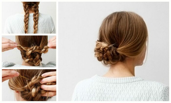 Penteado fácil para cabelos médios em 5 minutos. Foto como fazer passo a passo em casa