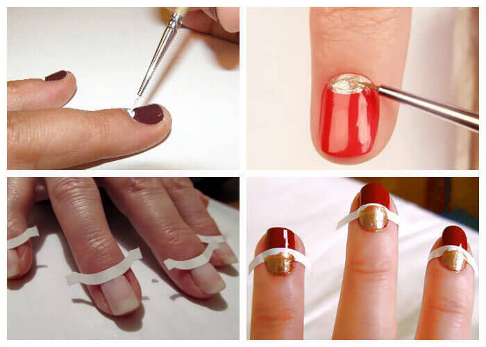 Manucure rouge pour les ongles courts. Photo, design 2024 avec strass, paillettes, frottement, français