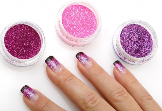 Como aplicar glitter em polonês gel sem top coat, revestido. Instrução, vídeo