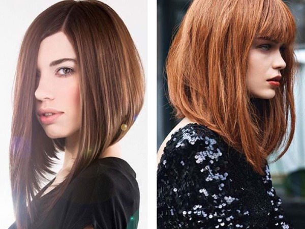 Corte de cabelo feminino com franja para cabelos longos. Fotos elegantes, bonitas e elegantes em 2024