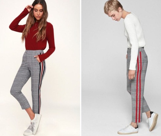 Pantalon femme à rayures. Avec quoi porter un pantalon, photo d'images à la mode