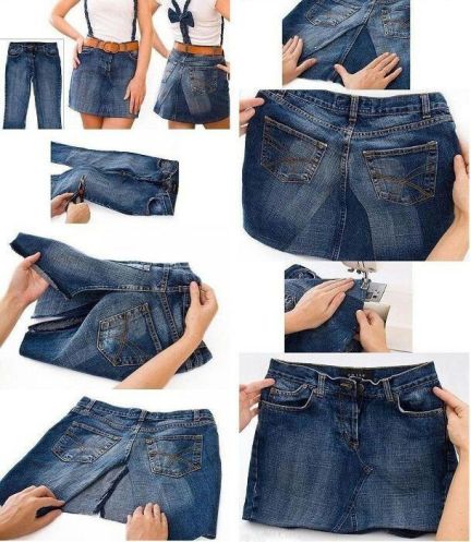 Saia jeans com botões na frente.O que vestir, como costurar com as próprias mãos de jeans