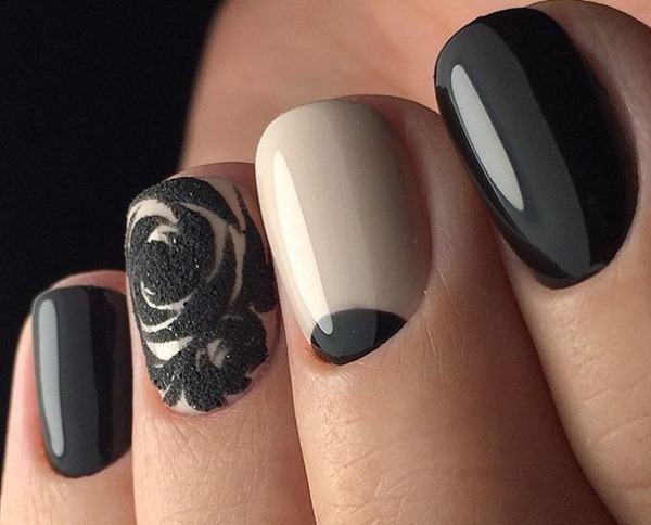 Desenhos de manicure em preto. Fotos, ideias 2024 para unhas curtas e compridas