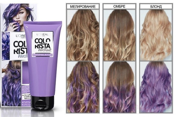 Cabelo roxo acinzentado. Foto, quem combina. Tintas, técnicas de tingimento