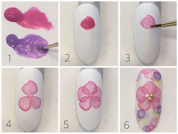 Dessin sur les ongles pour les débutants avec du vernis gel, des aquarelles, des peintures acryliques, des monogrammes. Schémas, instructions