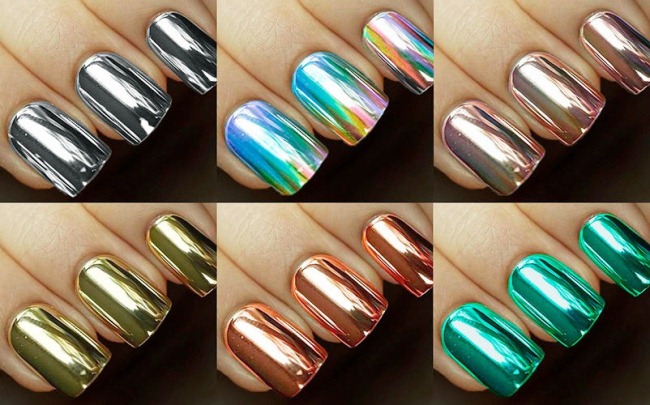 Manicure com massagem no espelho. Foto pérola, com strass, brilhos, prata, em tons pastel