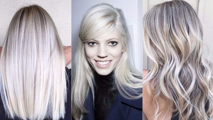 A cor do cabelo é loiro platinado. Fotos antes e depois da coloração, xampus coloridos, tônicos, tintas