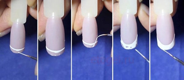 Manicure francesa para unhas afiadas. Fotos, novo design 2024