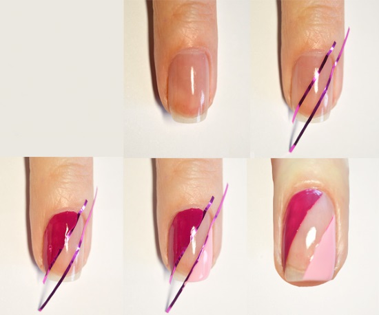 Manicure com verniz transparente e estampas, brilhos, strass. Fotos, designs