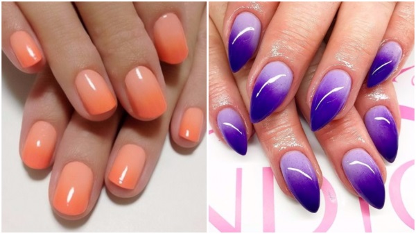 Ombre nas unhas com esmalte gel. Foto, como fazer passo a passo, tutoriais em vídeo para iniciantes