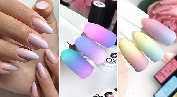 Ombre nas unhas com esmalte gel. Foto, como fazer passo a passo, tutoriais em vídeo para iniciantes